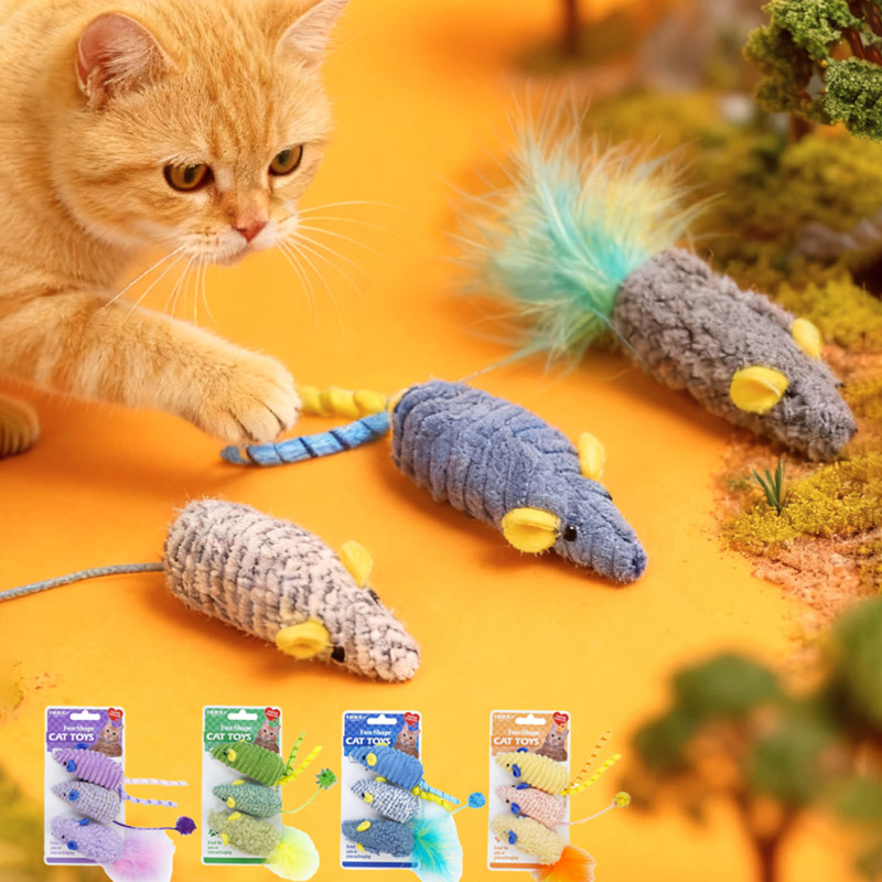 3pcs Realistic Mouse Plush Cat - Catnip Interactive Plush Mouse ulasan dan harga