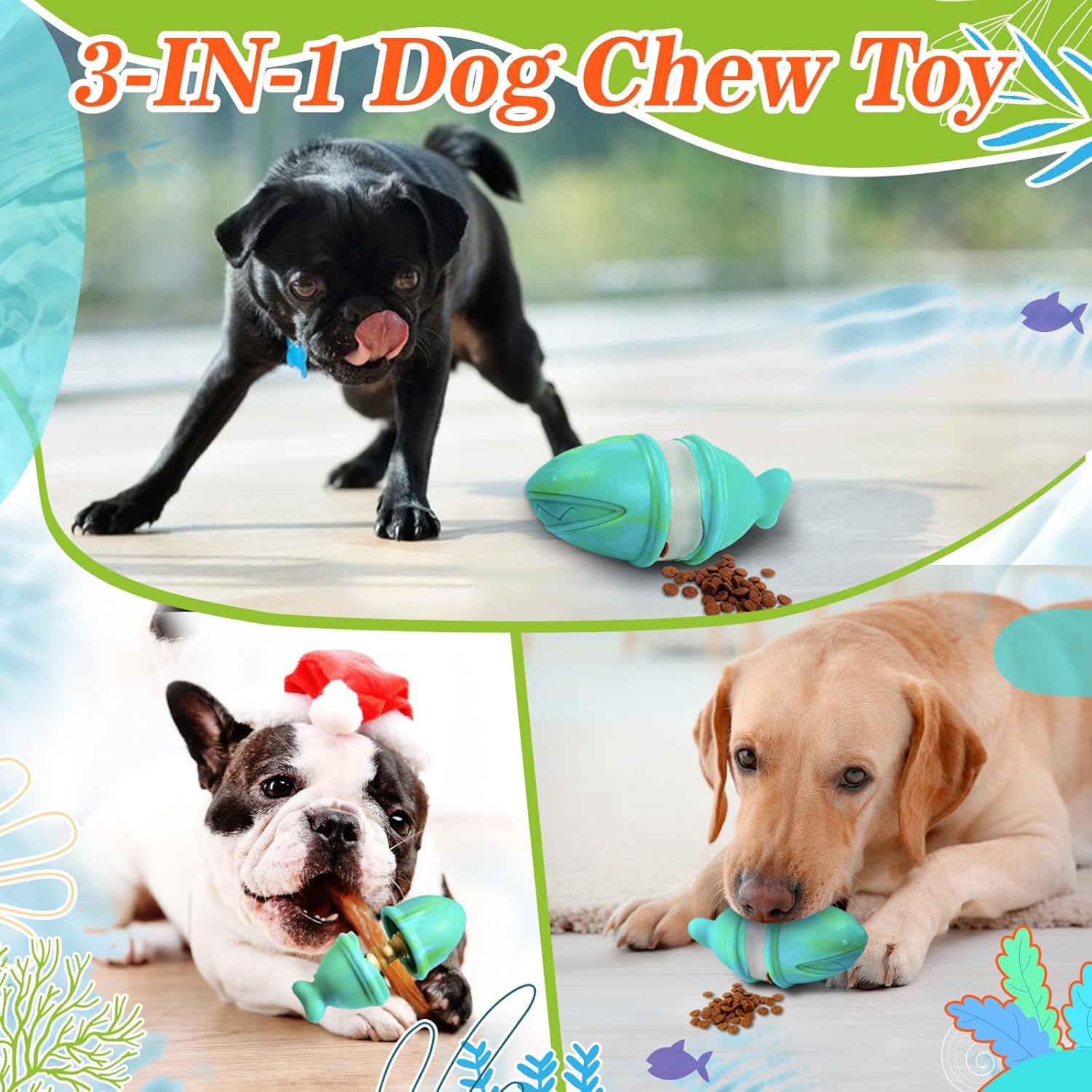 2-in-1 Treat Dispensing Chew T - Rubber Treat Dispensing Dog Toy ulasan dan harga