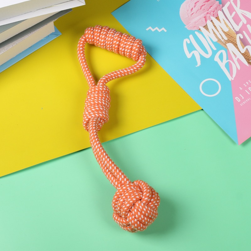 1PCS Knot Chew with Tennis Bal - Dog Rope Toy Aggressive Chewers ulasan dan harga