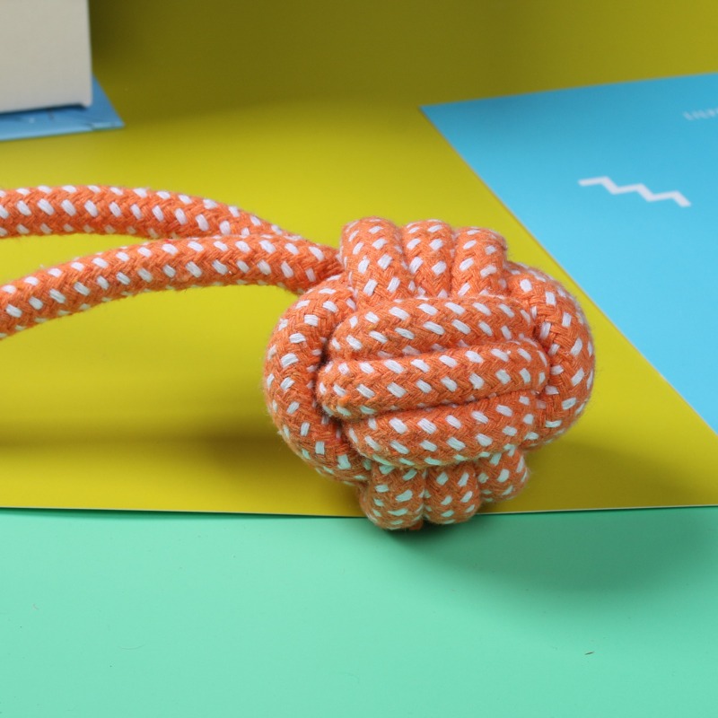 1PCS Knot Chew with Tennis Bal - Dog Rope Toy Aggressive Chewers ulasan dan harga