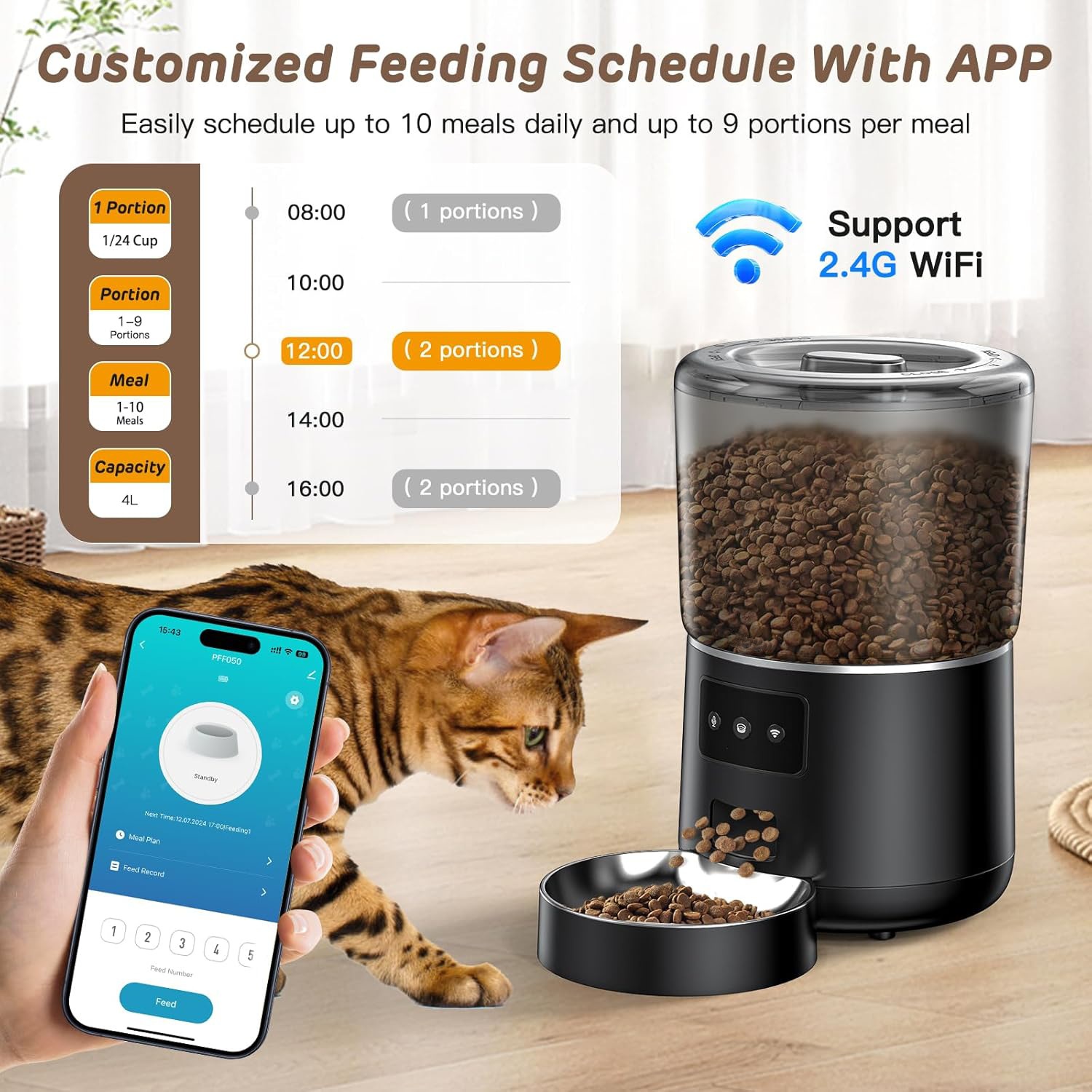 Pet Automatic Feeder 4L Smart  - Pet Feeders ulasan dan harga