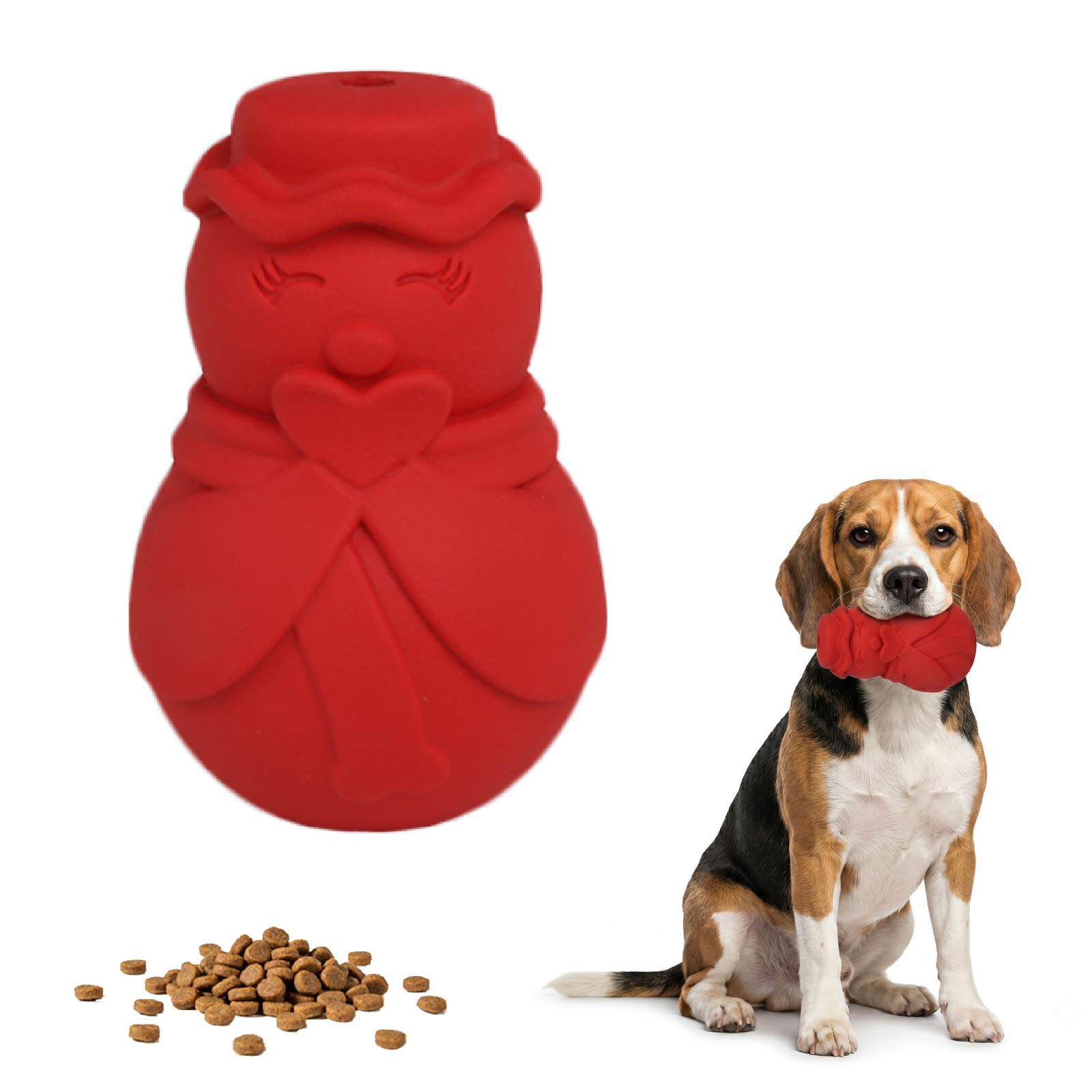 ：Snowman Dog Puzzle Toy, Treat - Rubber Treat Dispensing Dog Toy ulasan dan harga