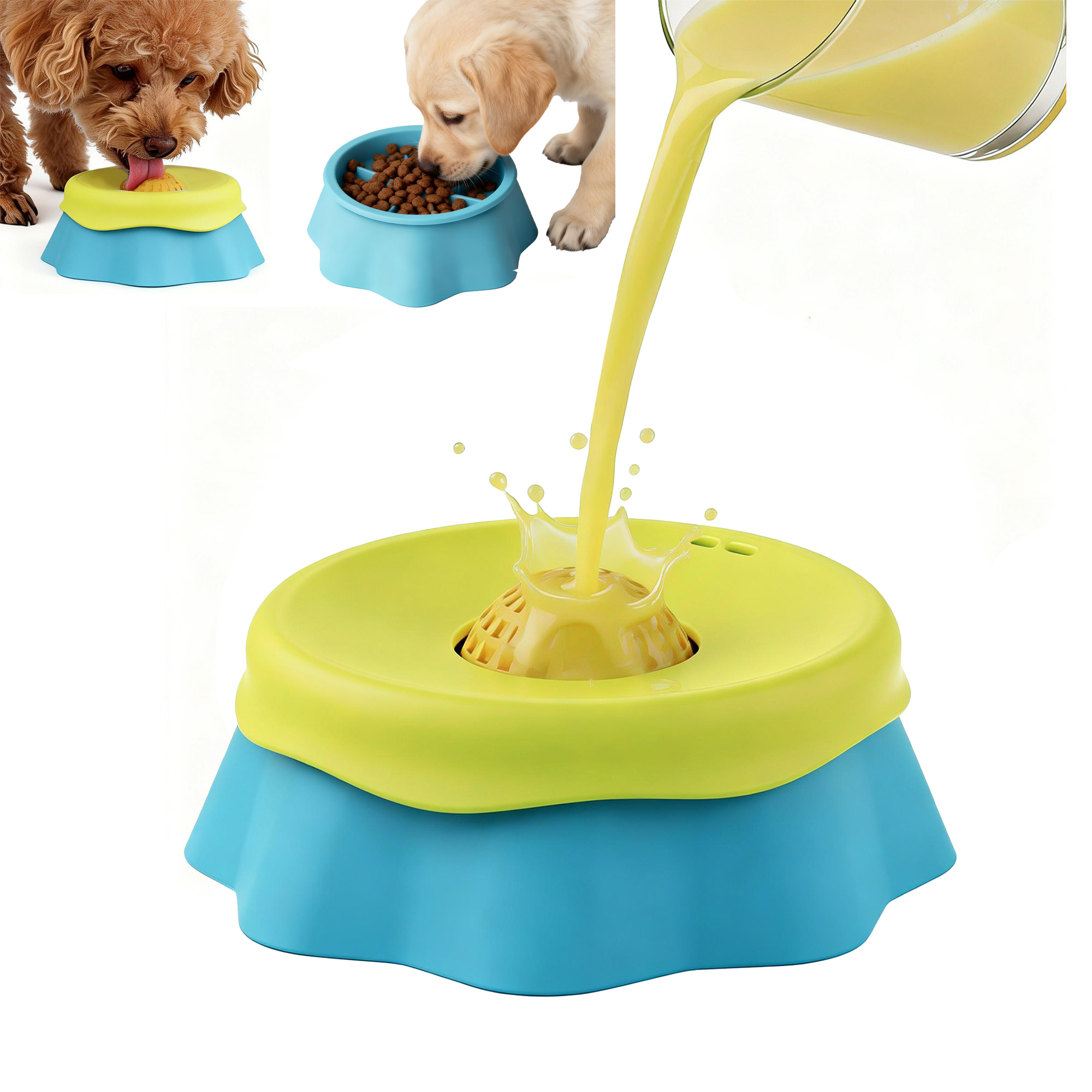 Dog Lick Bowl Slow Feeder Dog  - Interactive Squeaky Plush Dog Toy ulasan dan harga