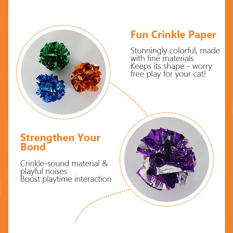 5/10Pcs Crinkle Ball Cat Toys  - Laser Pointer Cat Toy Automatic ulasan dan harga